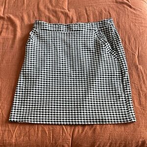 Skies Are Blue Black and White Checkered Pencil Skirt